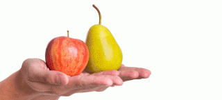 Vergleich Äpfel mit Birnen