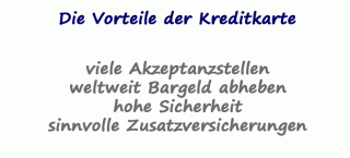 viele Akzeptanzstellen, weltweit Bargeld abheben, hohe Sicherheit, sinnvolle Zusatzversicherungen